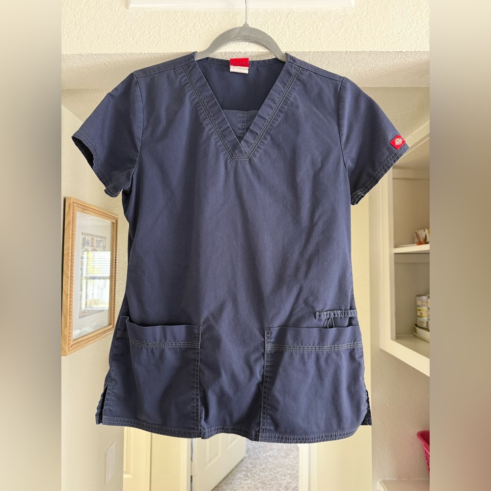Dickies Navy Blue Scrub Top